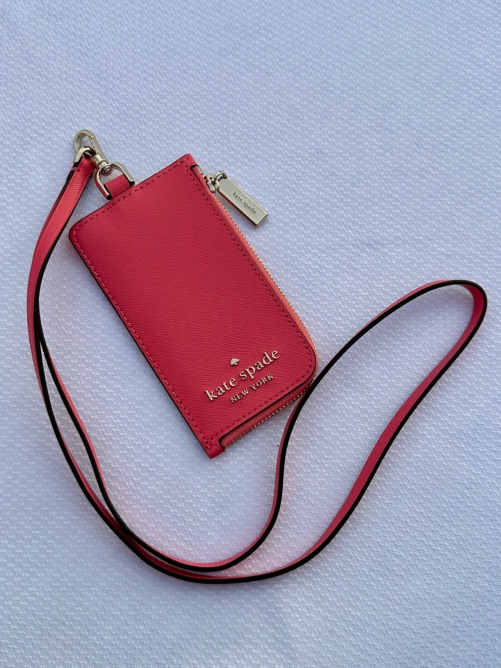 kate spade New York Madison Saffiano Leather Coral Pink ID Card Holder
